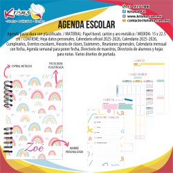 Agenda escolar aluaAgenda escolar alumnos Arcoirismnos Animales 1