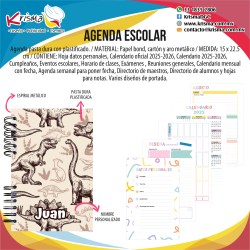 Agenda escolar alumnos Dinosaurios