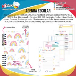 Agenda escolar aluaAgenda escolar alumnos Arcoirismnos Animales 1