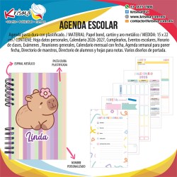Agenda escolar alumnos Capibara