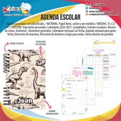 Agenda escolar alumnos Dinosaurios