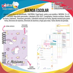Agenda escolar alumnos Unicornio