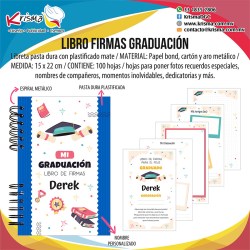 Libreta Libro de Firmas Graduación azul