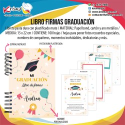 Libreta Libro de Firmas Graduación Beige