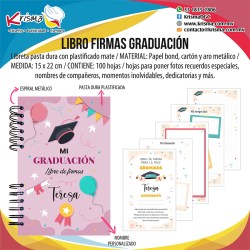 Libreta Libro de Firmas Graduación Lila