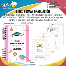 Libreta Libro de Firmas Graduación rosa