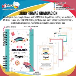Libreta Libro de Firmas Graduación Turquesa